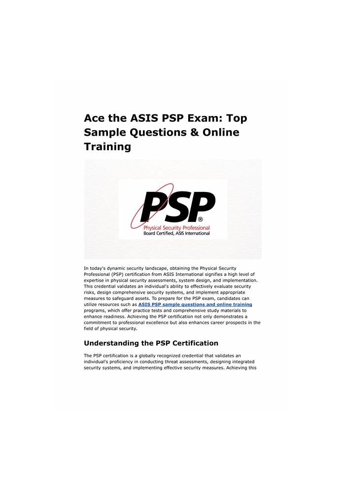ASIS-PSP Testfagen & ASIS-PSP Examsfragen - ASIS-PSP Praxisprüfung