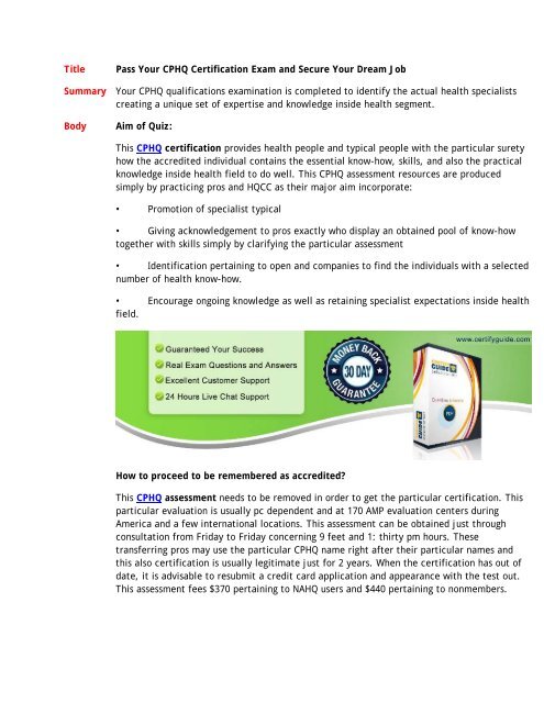 CPHQ Übungsmaterialien & CPHQ Buch - CPHQ Online Praxisprüfung