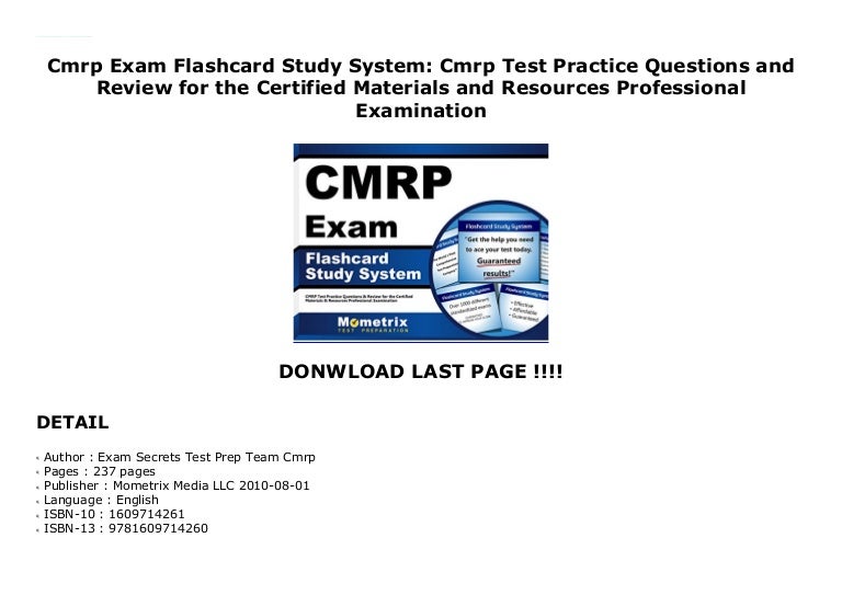 SMRP CMRP Prüfungsunterlagen - CMRP Probesfragen