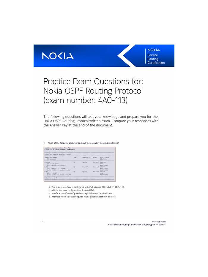 Nokia 4A0-113 Online Test, 4A0-113 Testengine & 4A0-113 Pruefungssimulationen