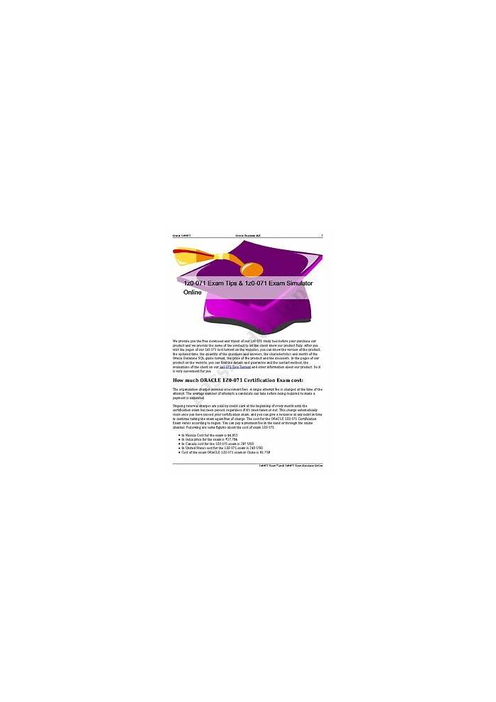 Oracle 1z1-071 Ausbildungsressourcen, 1z1-071 Antworten