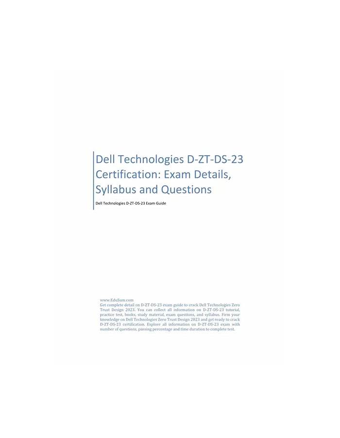 EMC D-ZT-DS-23 Prüfung, D-ZT-DS-23 Prüfungsübungen & D-ZT-DS-23 German