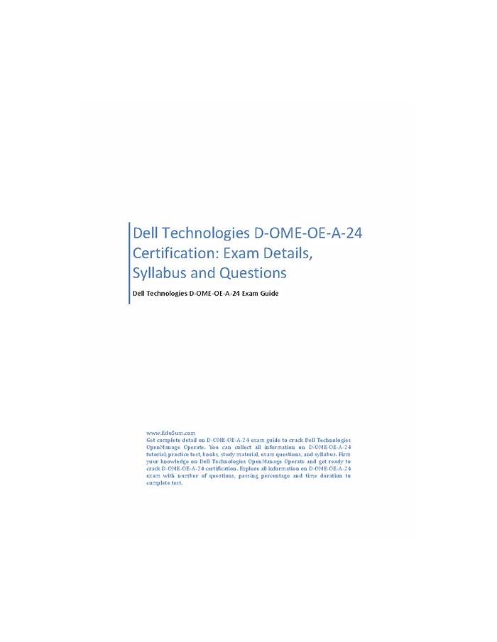 D-OME-OE-A-24 Examsfragen, D-OME-OE-A-24 Trainingsunterlagen & D-OME-OE-A-24 Echte Fragen