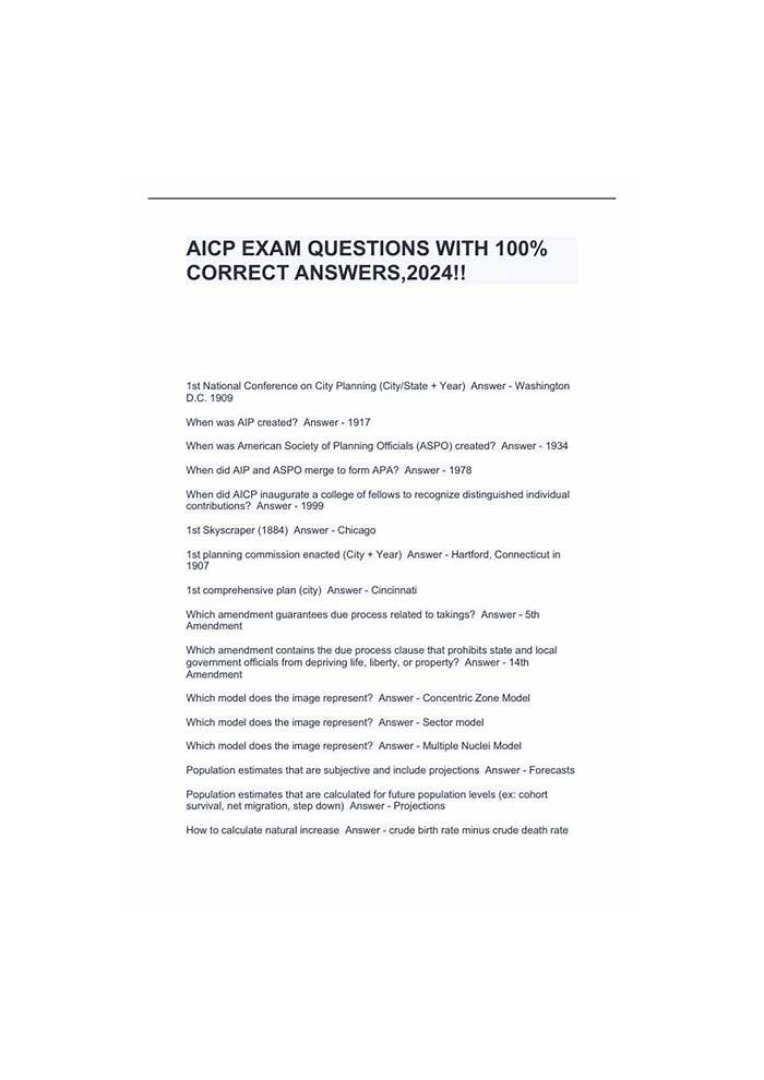 AICP Lernressourcen - APA AICP German, AICP Vorbereitungsfragen