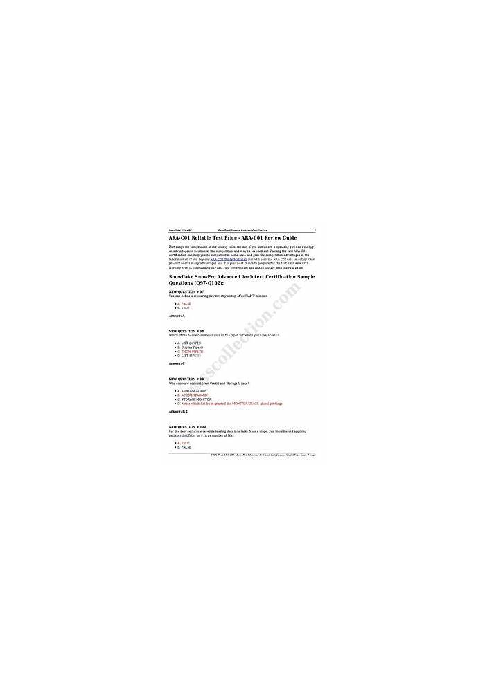 ARA-C01 Testengine, Snowflake ARA-C01 Zertifizierungsantworten