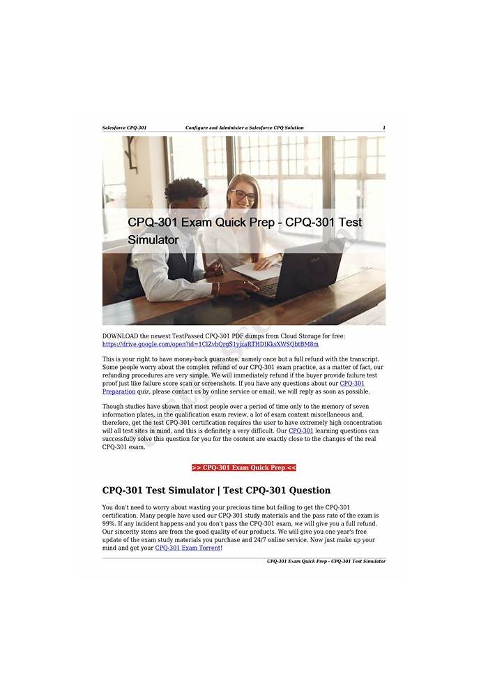2025 CPQ-301 Testengine - CPQ-301 Testking, Configure and Administer a Salesforce CPQ Solution Probesfragen