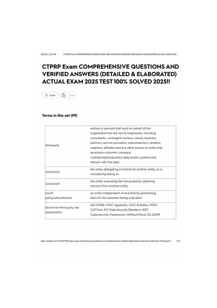 CTPRP Online Prüfungen - Shared Assessments CTPRP Quizfragen Und Antworten