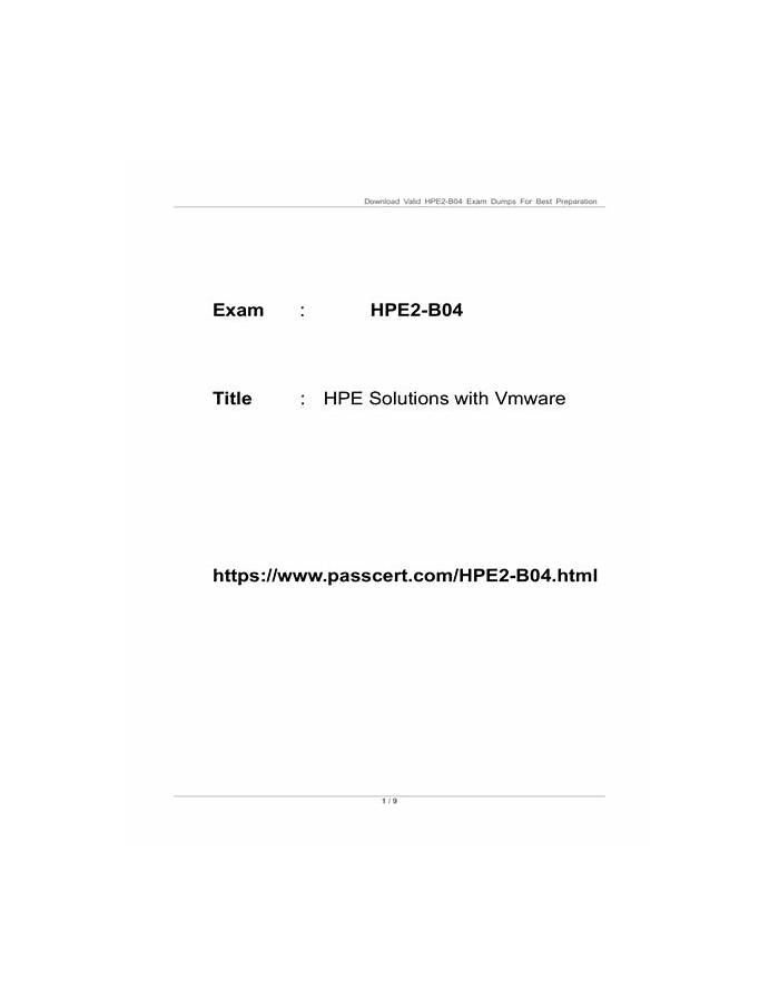 HPE2-B04 Online Prüfungen & HPE2-B04 Online Prüfung - HPE2-B04 Lernhilfe