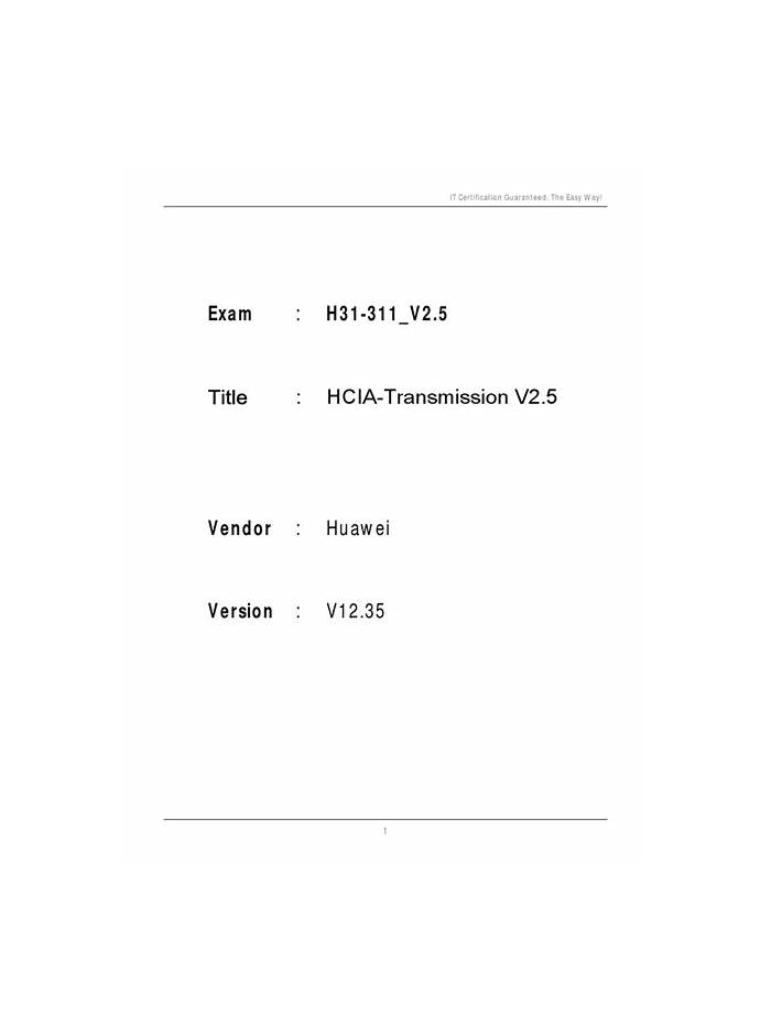 Huawei H31-311_V2.5 Online Praxisprüfung - H31-311_V2.5 Demotesten
