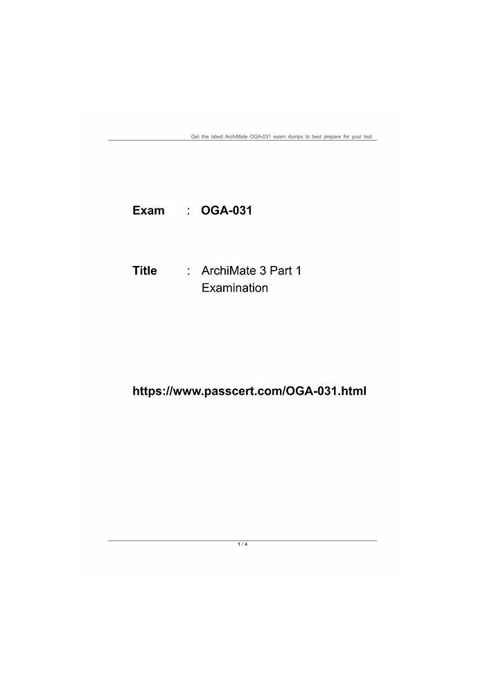 2025 OGA-031 Fragen Beantworten, OGA-031 Fragen&Antworten & ArchiMate 3 Part 1 Exam Übungsmaterialien