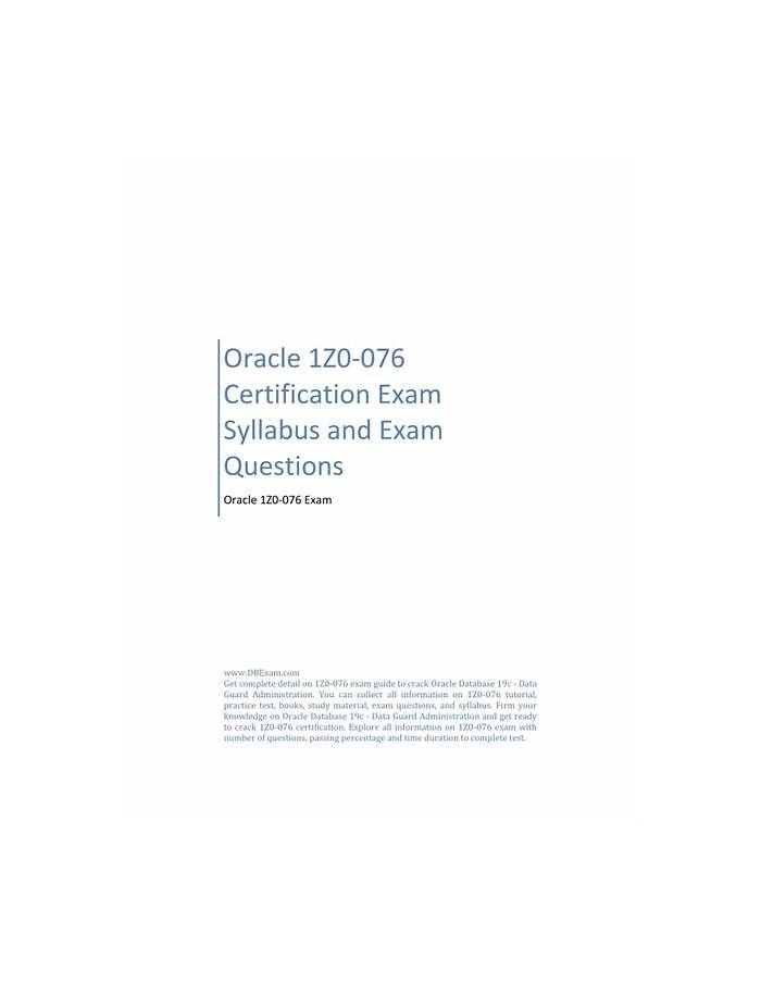 2025 1z0-076全真模擬試験、1z0-076ウェブトレーニング & Oracle Database 19c: Data Guard Administration資格試験